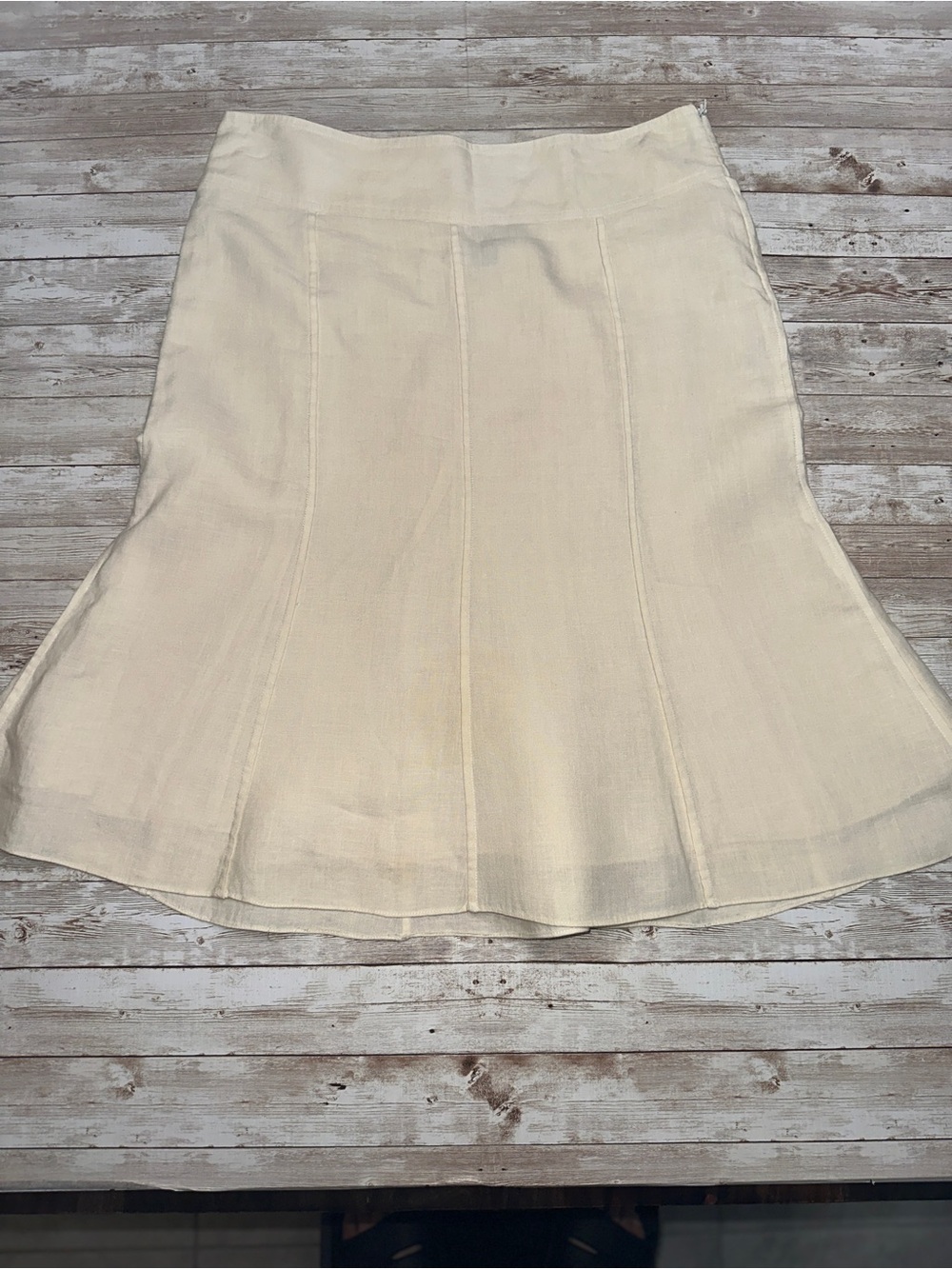 DKNY Cream A-Line Panel Skirt